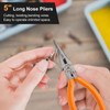 Rongon 4Pack-Spring Loaded Thin Needle Nose 5" Pliers Small Pliers