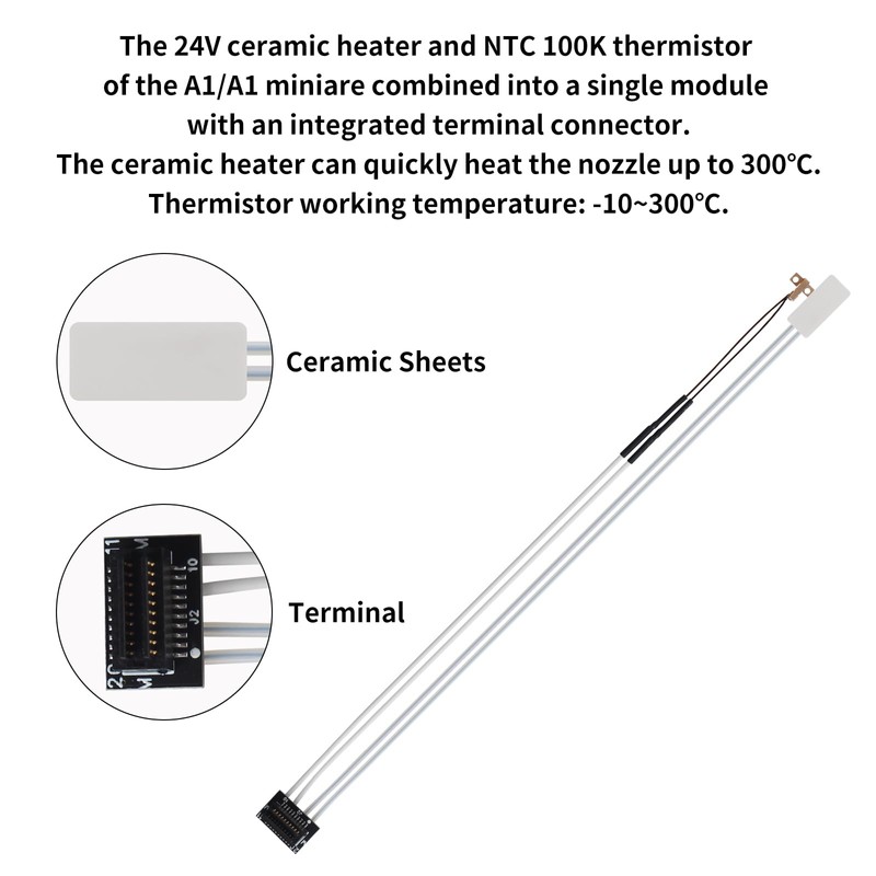 BCZAMD 3D Printer Accessories A1/A1 Mini Ceramic Heater and Thermistor