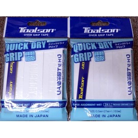 Toalson Quick Dry Grip Tape (Wet Sweat Absorbing Type), Set of 3, White x 2 Pieces
