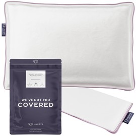 Lincove 100% Cotton Sateen Pillow Protector Cover - Zipper Pillow Cover - 500 Thread Count Luxury Cotton - Zippered Dust Pillow Protector, Bed Pillow Case, Queen, 20”x30”
