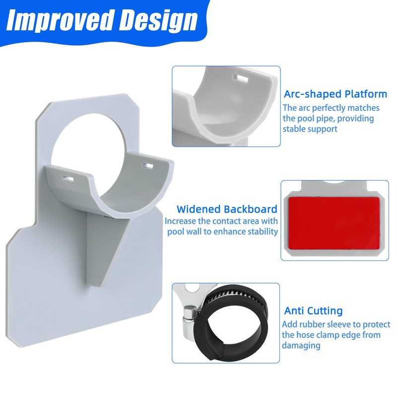 3 PCS Swimming Pool Pipe Holders, Upgraded Pool Hose Support