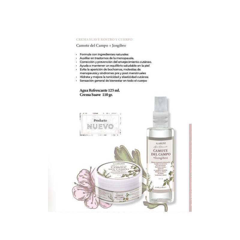 Crema Suave Camote del Cmapo + Jengibre Florigan® 110grs.