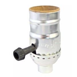 3-WAY NICKEL-PLATED LAMP PART SOCKET W/LARGE HOLE 1/4 IPS  TR-28NICKEL