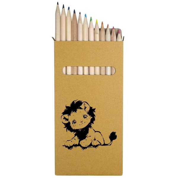 Azeeda 12 x 'Cute Sketchy Lion ' Long 178mm Coloured