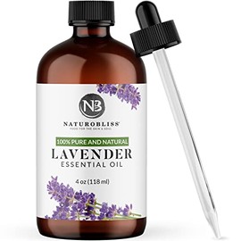 NaturoBliss Aceite esencial de lavanda, 100% puro grado terapéutico, calidad premium, 4 onzas líquidas, perfecto para aromaterapia y relajación