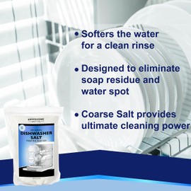 Aromasong Dishwasher Salt - 100% Natural Water Softening Agent for Cleaner Dishes & Washer Reactivation - Made of Pure Coarse Dead Sea Salt - 5lb Pack