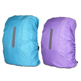 2 Stück Regenschutz Schulranzen mit Reflexstreifen, Regenschutz Rucksack 45L, Rucksack Regenschutz, wasserdichte Reflektor Schulranzen, Regenhülle Rucksack für Schule Camping Reisen Radfahren