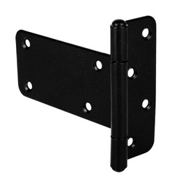 Wmebee 5 Inch T-Strap Shed Door Hinges, 2 Pack Heavy Duty Tee Hinge, T-Gate Hinges, Gate Strap Hinges, Black Wrought Hardware for Wooden Fences, Barn Door, Shed Doors(5 Inch-2pcs)