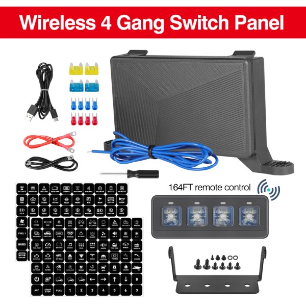 buymoremoreshop For Jeep Wrangler JK 4 Gang Switch Panel Electronic