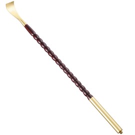 Tomorotec 17.5" Long Rosewood & Brass Back Scratcher for Men & Women, Handmade Itch Relief Back Massager with Smooth Polished Finish, Extended Reach for Hard-to-Reach Areas, Natural Wood Grain (Red)