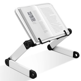 Book Stand Multifunctional Adjustable Laptop Stand Book Holder Tray with Clips Ergonomic Multi Heights Angles Adjustable Cooking Bookstand for Textbook Recipe Magazine Laptop Tablet Portable