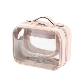 AIMALL Waterproof Travel Cosmetic Bag - Lightweight Transparent Organizer with Dual Compartments, Perfect for Women’s Makeup and Toiletries