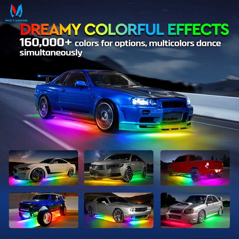 MICTUNING N3 Car Underglow Light Strip Kit, Chasing Dream RGB+IC