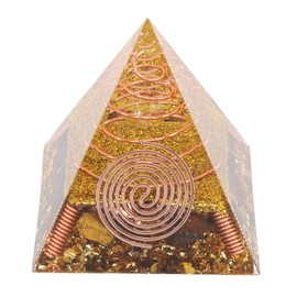 Pirámide de Cristal Curativo 6 x 6 x 6cm, Pequeñas Pirámides de Orgone para los Sucesos Energéticos Positivos, Pirámide de Orgonita Que Reduce el Estrés,Chakras,Reiki,Meditación,Atrae Suerte y Éxito