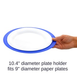 Set of 12 Reusable Paper Plate Holders 10.4" in Assorted Vibrant Colors - Fits 9" Paper Plates - Sturdy and Firm, Great for Parties, Camping, BBQ, Picnic by Roe & Moe