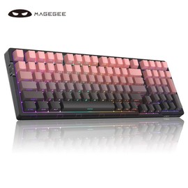 MageGee Keyboard Wireless, 96% Gasket Hot Swappable Keyboard Mechanical, 3-Connection Modes, RGB Backlit Gaming Keyboard for Win/MAC/PC, Men Gifts:_Side engraved green_Keyboard only