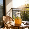 Glass Pitcher with Lid, 68 oz/2L Large Capacity, Textured Design
