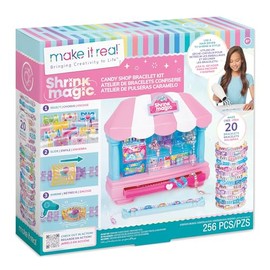 Make It Real - Kit de Pulsera Mágica Encogible - Tienda de Dulces - Kit de Joyería - 20 Pulseras Únicas - Para Niños - Incluye 20 Pulseras
