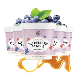 Mylk Labs Blueberry Maple Protein Oatmeal Cups, Whole Grain, Low Sugar, High Fiber Breakfast with Superfoods, Quick & Easy, On the Go, Instant Oatmeal, Rolled Oats, Gluten Free, Vegan, Nut Free, 6 Pack