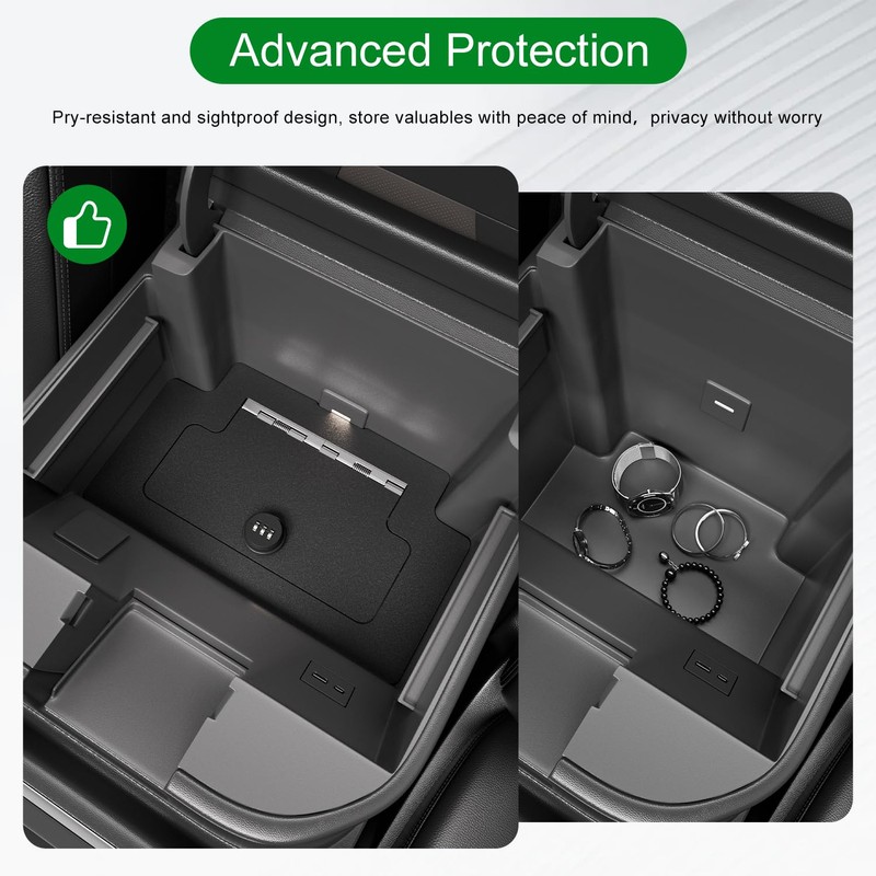 CZmenghe Center Console Safe Vault Compatible with 2023-2025 Chevy Silverado