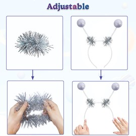 Alien Headband Carnival, Glitter Balls Headband, Alien Costume Women's Space Costume, Space Girl, Fancy Dress Headpiece for Carnival Party, Men and Women