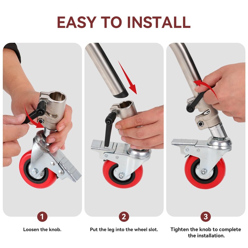 Trrose 3 Packs Swivel Caster Wheels Set, Professional C Stand