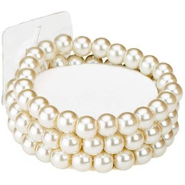 Fitz Design Flower Girl Ivory Bead Corsage Bracelet - Small Wrists - .75" Wide