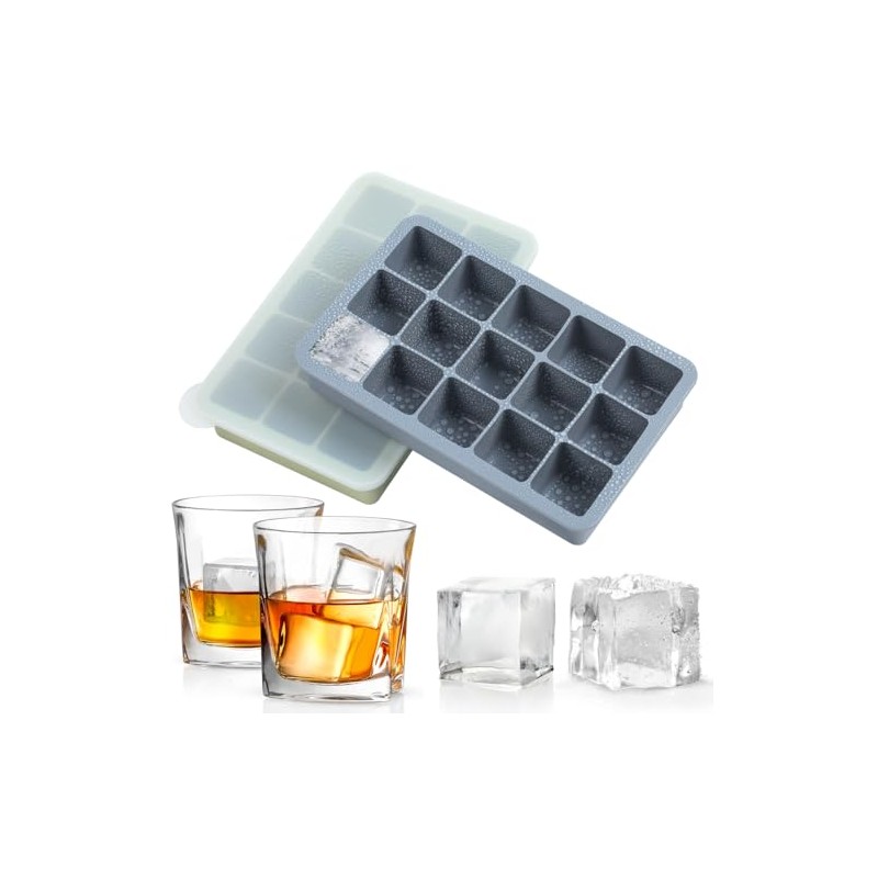 Moldes y Bandejas de Silicona para Hielo (2 uds) Con