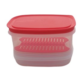 Tupperware Cool'N Fresh Junior Stacking Professional 640 ml + 260 ml + Fresh Grid + Lid Salmon