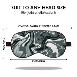 Deokke 2 PCS Sleep Mask Silk Eye Mask with Adjustable Strap for Sleeping EyeShade Cover Soft Cute Aesthetic for Women Girls Men Airplane Travel Nap (YZ13-Marble Fluid)