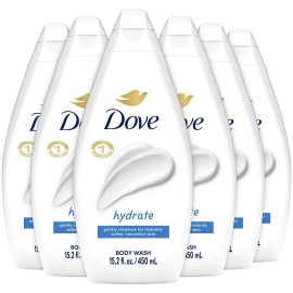 DOVE  Body Wash -HYDRATE Unisex - 15.2 oz Body Wash PACK OF 6