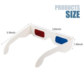 YUEBOSUL 5 Pairs 3D Paper Glasses, Red Blue 3D Glasses, 3D Viewing Glasses Anaglyph 3D Glasses for Movies, TV