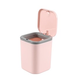 Zopnny 2 L/0.5 Gallon Tiny Countertop Waste Basket, Plastic Desktop Garbage Can, Pink