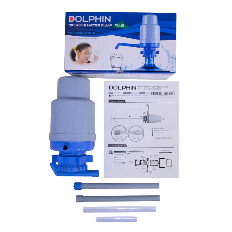 Improved Generation Dolphin Water Bottle Pump with 4 Tubes Fits