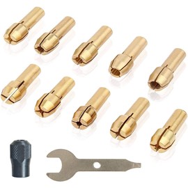 TAORAYO Rotating Tool Set, 0.07 inch (4.8 mm), Shank Collet Chuck Set, Motor Collet Size: 0.5, 0.8, 1.0, 1.6, 1.8, 2.0, 2.2, 2.4, 3.0, 3.2 mm), Drill Chuck Compatible Collet Allen Rotary Tool Set, Cordless Mini Router Micro RYO BI Hobby Router Proxxon Mi
