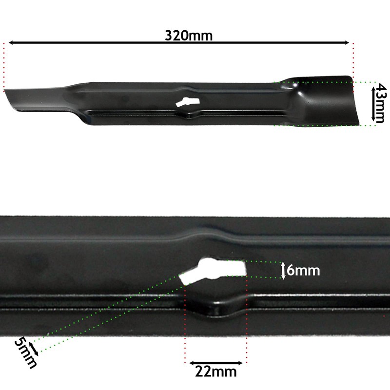 SPARES2GO Metal Blade compatible with B&Q OPP FPLM1000-4 Lawn Mower