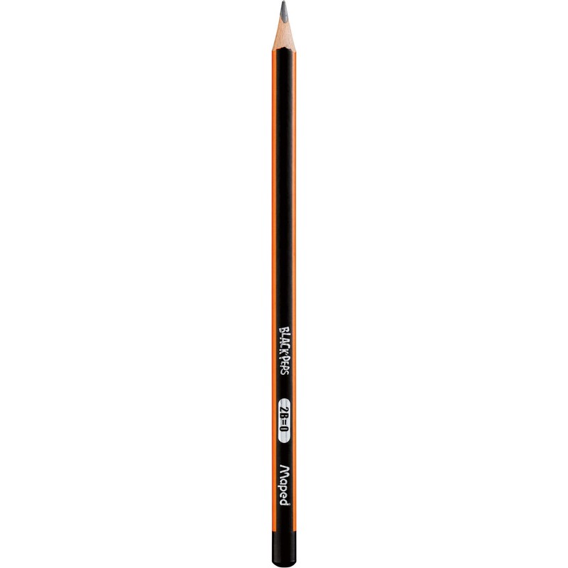 Maped M850022 Black'PEPS 2B Pencil Black/Orange Pack of 12