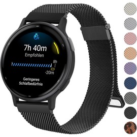Oumida Garmin Armband 20mm für Garmin Vivoactive 5/ Vivoactive 3, Venu 2 Plus/Venu Sq 2/ Venu Sq/Sq Music, Vivomove Serie, Forerunner 55/245/ 645, Metall Uhrenarmbänder Doppel Magnet Ersatzarmband