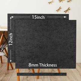 Halyuhn Felt Furniture Pads 6 Pack (Non-Adhesive), 15’’ x 12’’Black Felt Pads for Furniture, 8 MM Thick Felt Sheets for Crafts, Cuttable Felt Furniture Pads for Hardwood Floors, Black Felt Square