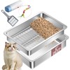 Stainless Steel Sifting Cat Litter Box for Pine Pellets, XL