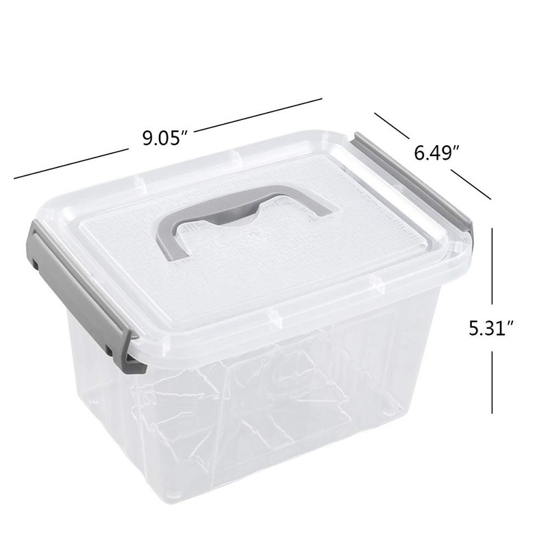 Waikhomes 3L Plastic Storage Containers Set of 6, Latching Storage