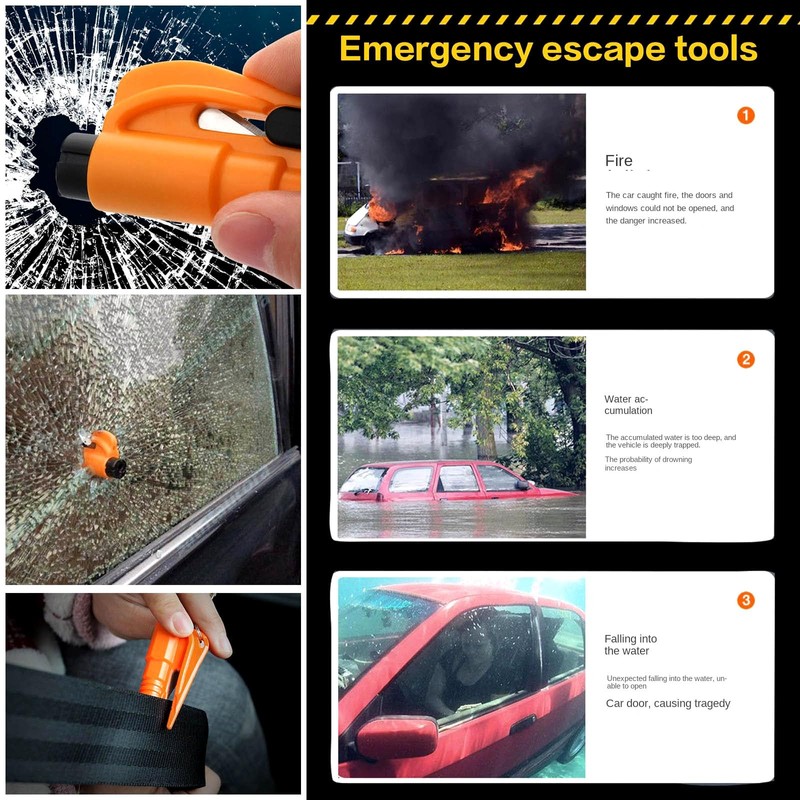 Mini Car Glass Window Safety Hammer Breaker and Emergency Whistle