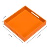 KEVLANG Orange Sturdy Acrylic Serving Tray with Handles-10x10Inch-Serving Coffee,Food,Breakfast,Butler-Kitchen Countertop