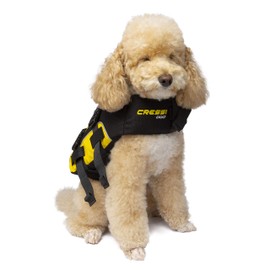 Cressi DLJ Dog Life Jacket Dog Life Jackets, Black/Yellow, XL