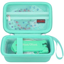 Elonbo Carrying Case for Blinger Dazzling Starter Kit,Blinger Kids Glam Collection Starter Kit Storage Bag,Kids Hair Styling Tool Travel Organizer Holder,Pocket fits Gems Rhinestones. Green