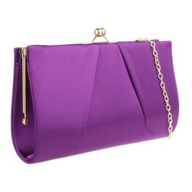 Girly Handbags Womens Ball Clasp Clutch Bag - Purple