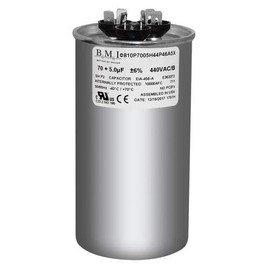 70 + 5 uF x 370 or 440 VAC Round - BMI USA Made Capacitor # 810P7005H44P46A5X Universal Replacement