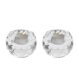 Crystal Candle Holders Set of 2, Tea Wax Ultra Elegant & Modern Centerpiece Home Décor,Wedding,Scented Candle Holder