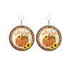 Acrylic Pumpkin Earrings Leopard Print Pumpkin Dangle Earrings Sunflower Thanksgiving