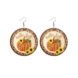 Acrylic Pumpkin Earrings Leopard Print Pumpkin Dangle Earrings Sunflower Thanksgiving Earrings Fall Jewelry For